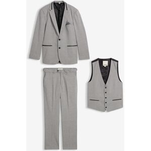 bonprix Anzug 3-teilig Set, 3 tlg. tlg. regular fit Regular Fit, mit Gürtelschlaufen, melierte Optik