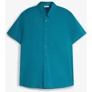 bonprix Stretch-Kurzarmhemd in Slim Fitpetrol 49Herren
