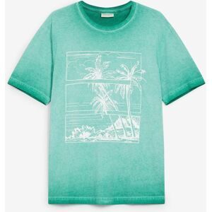 bonprix T-Shirt in gewaschener Optik aus Bio-Baumwollegrün 56Herren