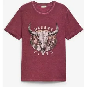 bonprix T-Shirt in gewaschener Optik aus reiner Bio-Baumwollerot 48Herren