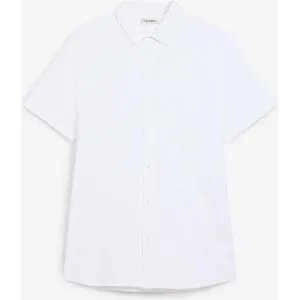 bonprix Superstretch-Kurzarmhemd aus Piqué, Slim Fitweiß 43Herren