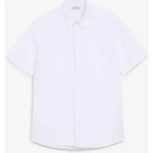 bonprix Kurzarmhemd aus Leinen-Mix in Regular Fitweiß 41Herren