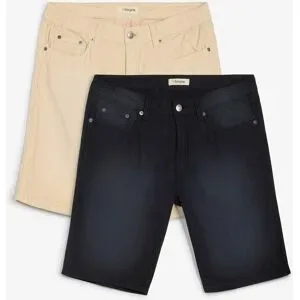 bonprix Leichte Bermuda mit Dehnbund aus colored Denim, Regular Fit (2er Pack)beige 46Herren