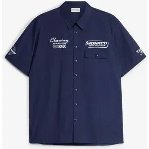 bonprix Kurzarmhemd aus reiner Bio-Baumwolleblau 39Herren