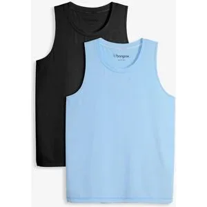 bonprix Herren Sport-Shirt mit Baumwolle (2er-Pack), schnelltrocknend?schwarz 44Herren