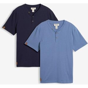 bonprix Henleyshirt aus reiner Bio-Baumwolle (2er Pack)blau 48Herren