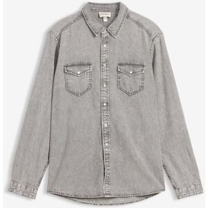 bonprix Jeanshemd aus reiner Bio-Baumwollegrau 45Herren