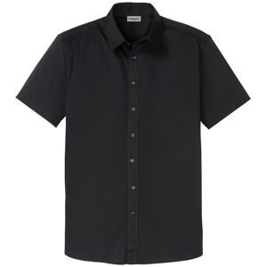 bonprix Stretch-Kurzarmhemd in Slim Fitschwarz 49Herren