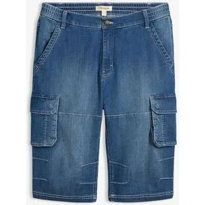 bonprix Leichte Jeans-Long-Cargobermuda mit Dehnbund, Regular Fitblau 46Herren