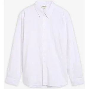 bonprix Langarmhemd aus Leinen-Mix in Modern Fitweiß 45Herren