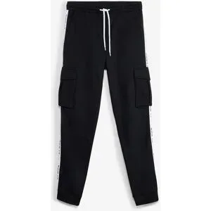 bonprix Cargo-Jogginghose mit Seitenstreifen aus reiner Bio-Baumwolleschwarz 64Herren