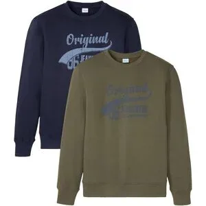 bonprix Sweatshirt aus weichem Baumwoll-Mix (2er Pack)blau 48Herren