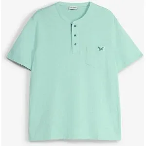 bonprix Henleyshirt aus reiner Bio-Baumwollegrün 64Herren