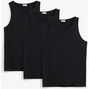bonprix Tanktop in Regular Fit (3er Pack)schwarz 72Herren