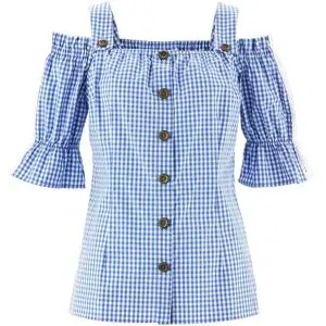 bonprix Trachtenbluse mit halbem Armblau 48Damen