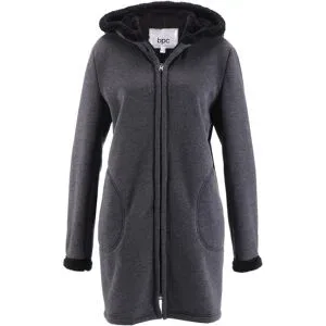 bonprix Kapuzen-Sweatjacke mit Teddyfellgrau 44Damen