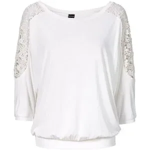 bonprix Oversize-Shirt  aus Viskose-Mixweiß 32Damen