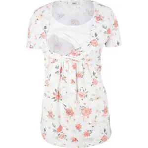 bonprix 2-in-1 Umstands- und Stillshirt aus Bio-Baumwolleweiß 44Damen