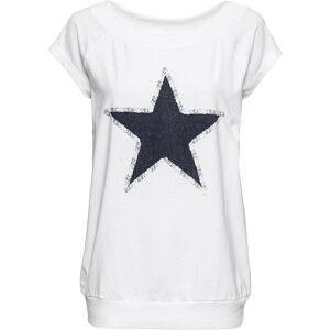 bonprix T-Shirt bequeme Passform, U-Boot-Ausschnitt, Rippbündchen
