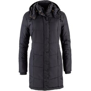 bonprix Long-Steppjacke, wattiert mit Kragen und Kapuzeschwarz 54Damen