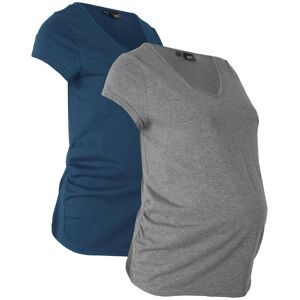 bonprix Umstandsshirt Packung, 2 tlg. figurumspielende Passform, kurze Ärmel, mit seitlichen Raffungen