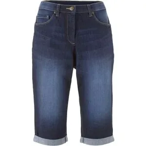 bonprix Jeans Bermuda Mid Waist mit gekrempeltem Saumblau 42Damen