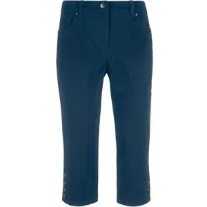bonprix Baumwoll-Capri-Hose mit Bequembund und Knöpfenblau 40Damen