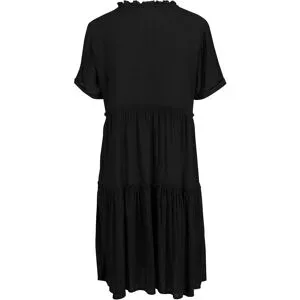 bonprix Knieumspielendes Viskose-Crinkle-Kleid mit Ausschnittdetailschwarz 40Damen