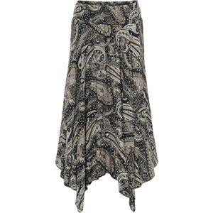 bonprix Midirock aus Viskose, Loose Fit, mit elastischem Bund mit Smokbündchen