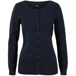 bonprix Basic Feinstrickjacke mit recycelter Baumwolleblau 36Damen
