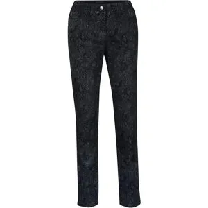 bonprix Twillhose mit edlem Druckschwarz 52Damen