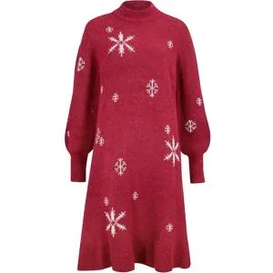 bonprix Strickkleid mit Schneeflocken-Printrot 48Damen