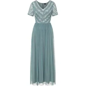 bonprix Maxikleid mit Paillettenstickereipetrol 46Damen