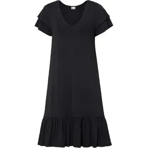 bonprix Jerseykleid mit Volant aus Viskose-Mixschwarz 44Damen