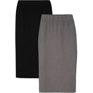 bonprix Knielanger Stretch-Rock (2er Pack)grau 52Damen