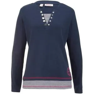 bonprix Baumwoll-Langarmshirt, 2 in 1-Optikblau 36Damen