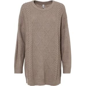 bonprix Strickpullover mit tollem Zopfmuster, lässige Oversized Passform, Melange-Optik