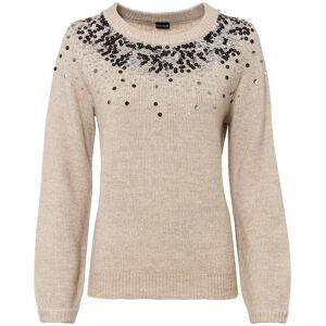 bonprix Strickpullover mit bunten Pailletten, Raglanärmel, bequem, Rundhals-Ausschnitt