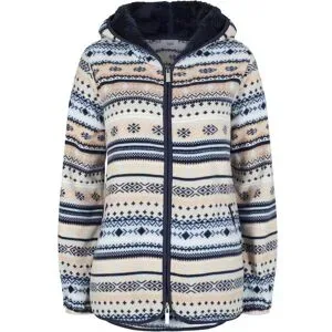 bonprix Kapuzen-Fleecejacke mit Norweger-Musterbeige 52Damen