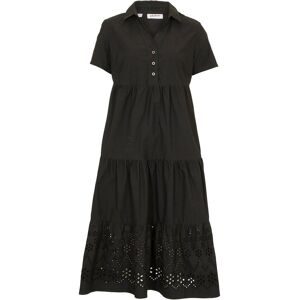 bonprix Tunika-Kleid aus reiner Baumwolle mit Lochstickereischwarz 52Damen