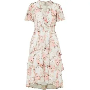 bonprix Midikleid mit Volantsweiß 48Damen