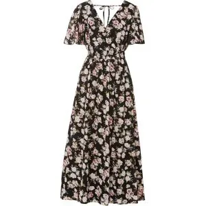 bonprix Maxikleid mit Blumen-Printschwarz 40Damen