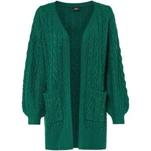 bonprix Longstrickjacke mit Ballonärmelngrün 52Damen