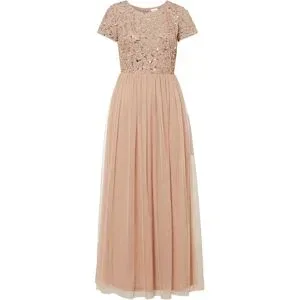 bonprix Maxikleid mit Paillettenstickereirosa 46Damen