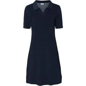 bonprix Knieumspielendes Frottee-Kleid mit Polokragenblau 48Damen
