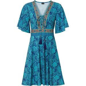 bonprix Jerseykleid ausgestellte Passform, Kurzarm, mit Schnürung und Bindeband
