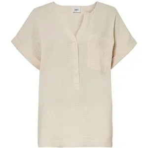 bonprix Kurzarmbluse aus Musselinbeige 38Damen