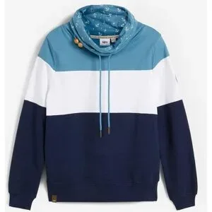 bonprix Sweatshirt mit bedrucktem Kragen aus reiner Baumwolleblau 44Damen