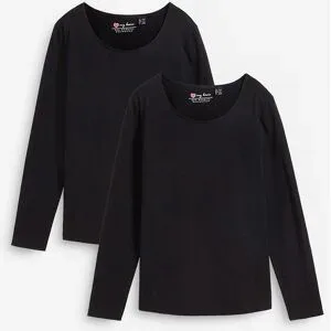 bonprix Langarmshirt (2er Pack)schwarz 48Damen