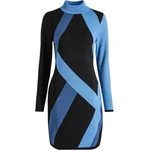 bonprix Jacquard-Strickkleid mit modernen Streifenblau 52Damen